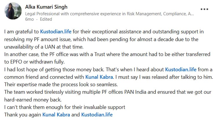 EPF review on LinkedIn