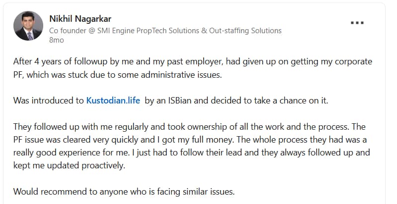 EPF review on LinkedIn