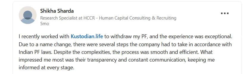 EPF review on LinkedIn