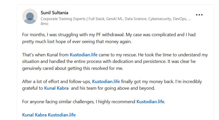 EPF review on LinkedIn