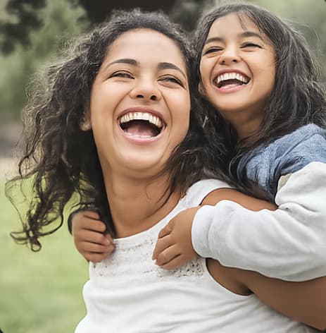 Mother and daughter happy together