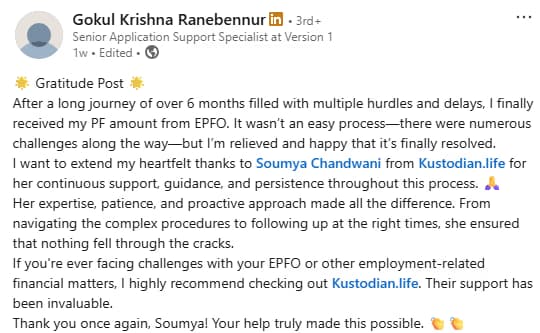 EPF review on LinkedIn